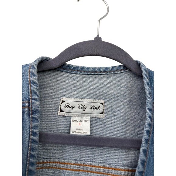 Vintage Denim Jean Vest Women size Large - Picture 4 of 5